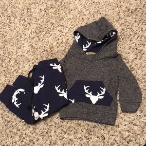 Baby Boy Deer Hoodie and Jogger set